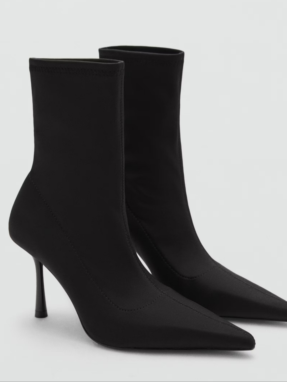 Mango Pointed Toe Sock Heel Boots NWT